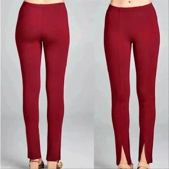 BURGUNDY PANTS - Picture 2 of 2